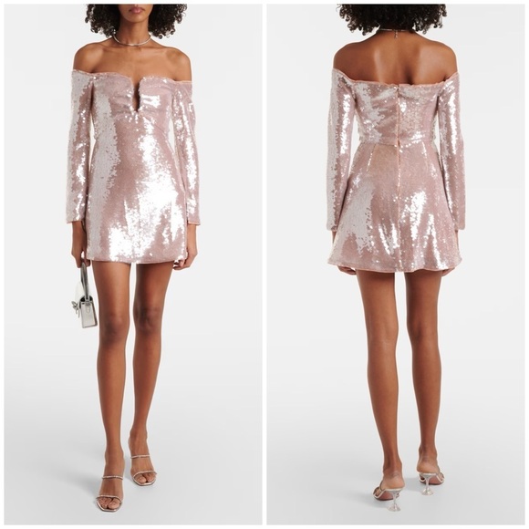 Self Portrait Sequin Off Shoulder Mini Dress NWT - Picture 4 of 8